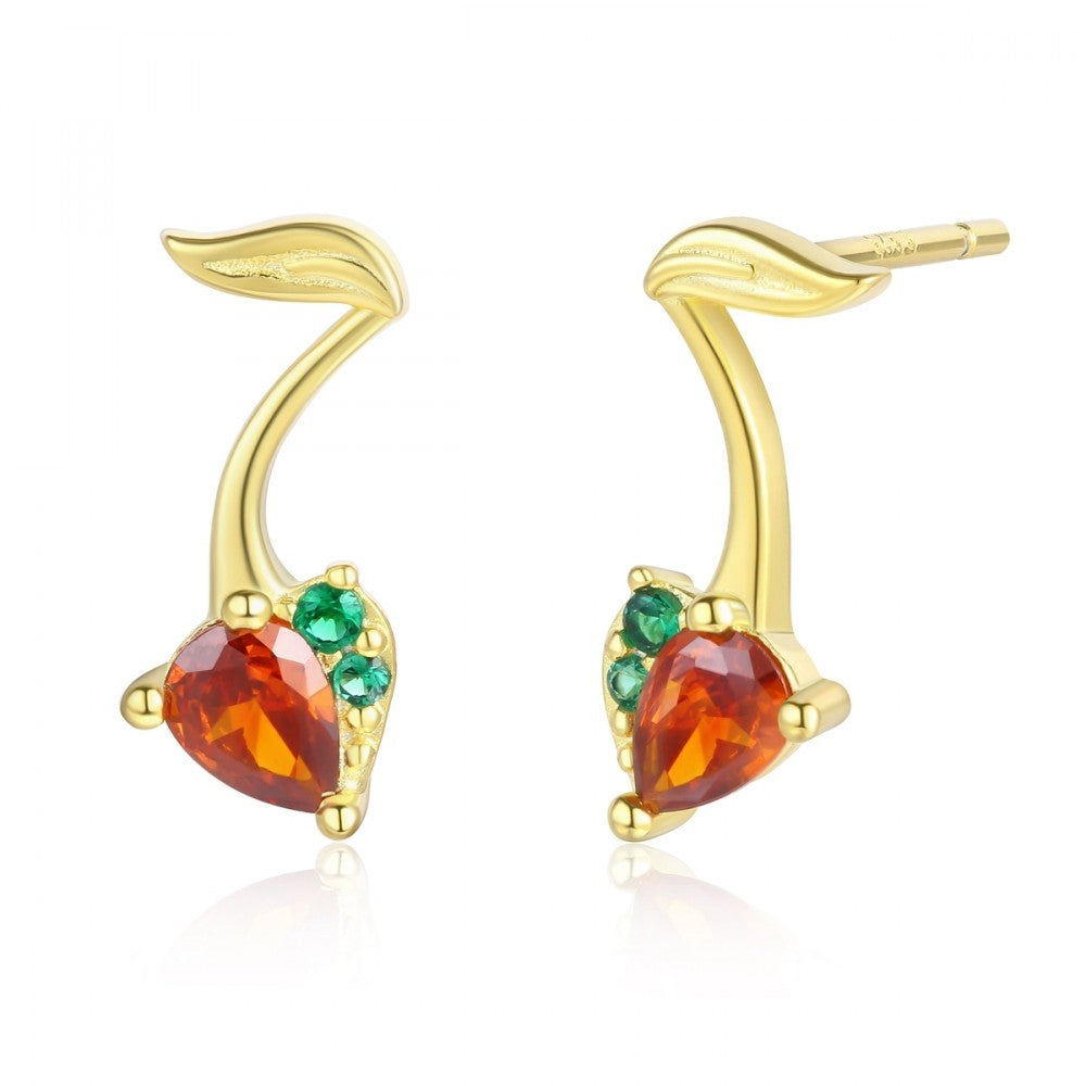 Pendientes de Aleación Bañado en Oro con Cristal Emporia® Rojo 1 