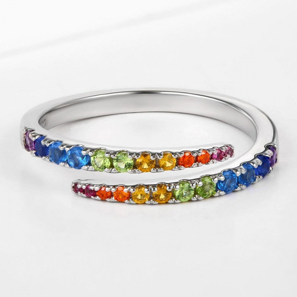 Anillo de Aleación Bañado en Oro con Cristal Emporia® Azul 1 