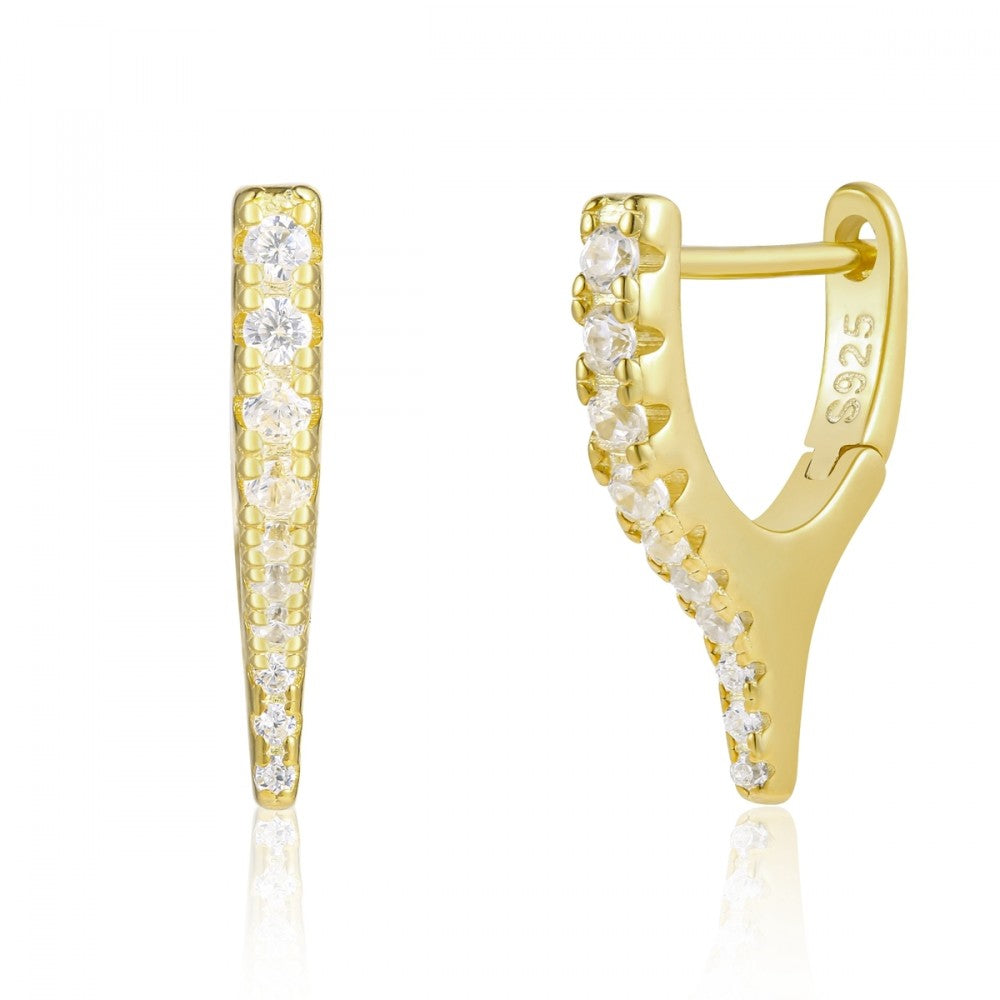 Pendientes de Aleación Bañado en Oro con Cristal Emporia® Blanco 1 