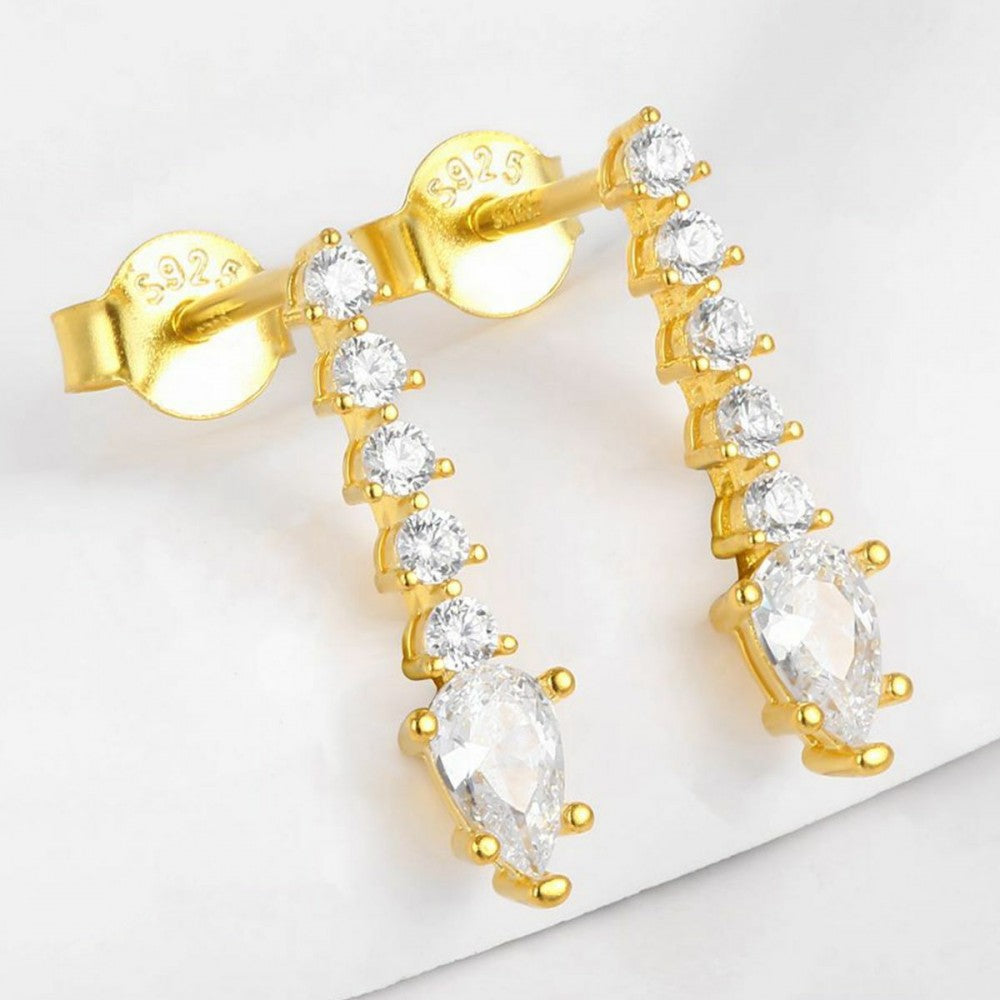 Pendientes de Aleación Bañado en Oro con Cristal Emporia® Blanco 1 
