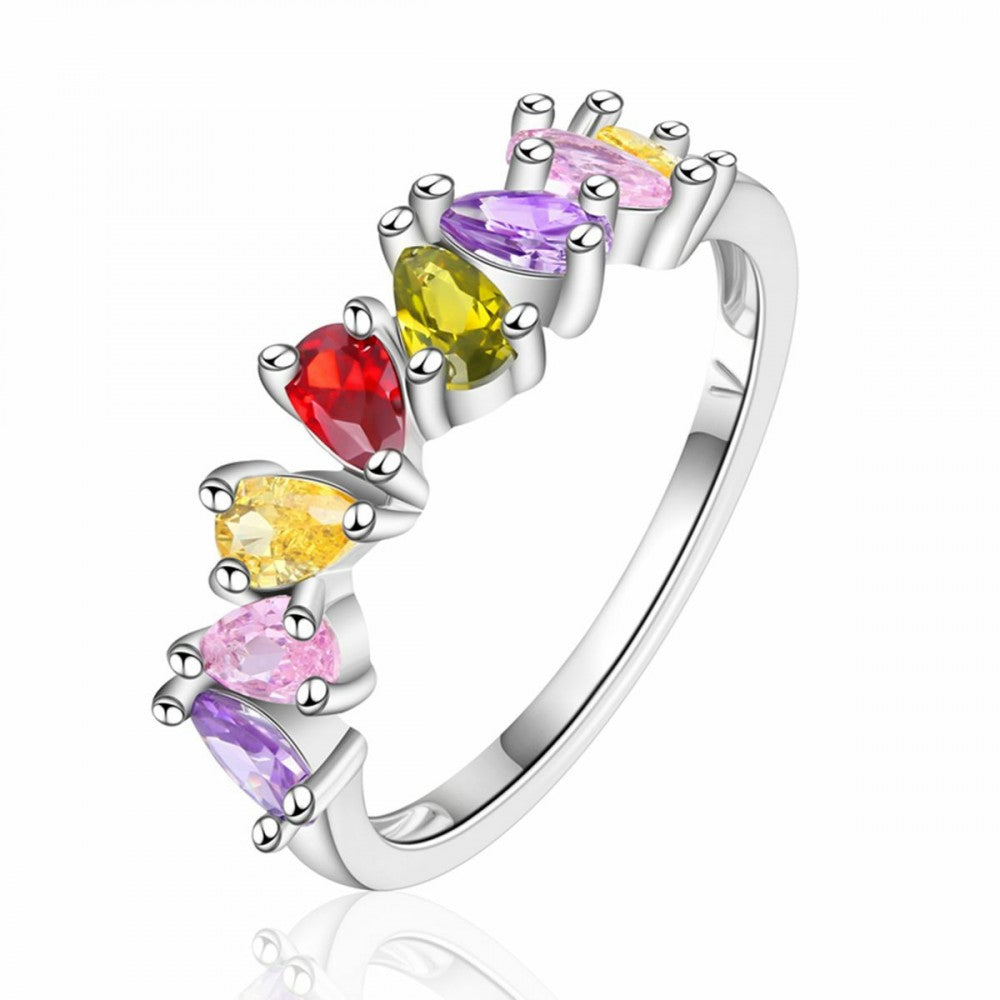 Anillo de Aleación Bañado en Oro con Cristal Emporia® Rojo 1 
