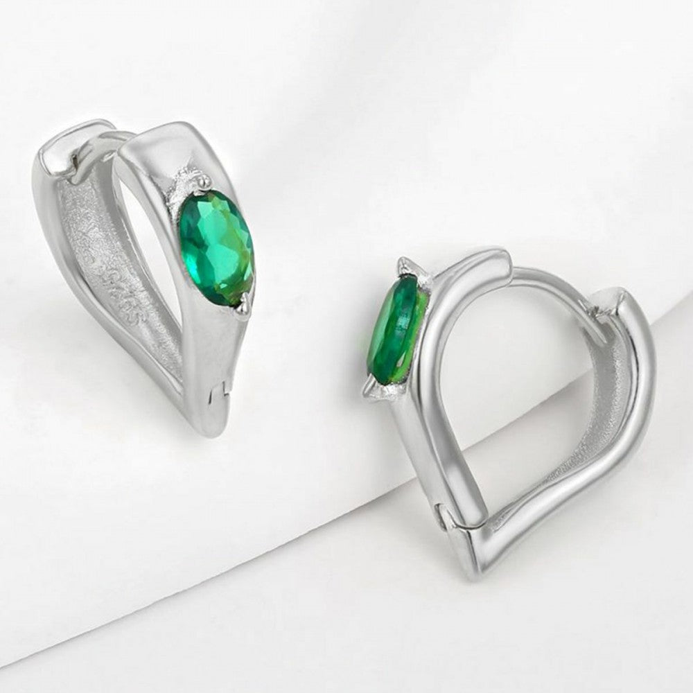 Pendientes de Aleación Bañado en Oro con Cristal Emporia® Verde 1 