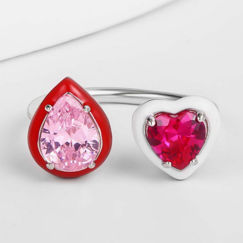 Anillo de Aleación Bañado en Oro con Cristal Emporia® Rojo 1 