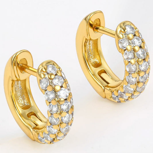 Pendientes de Aleación Bañado en Oro con Cristal Emporia® Blanco