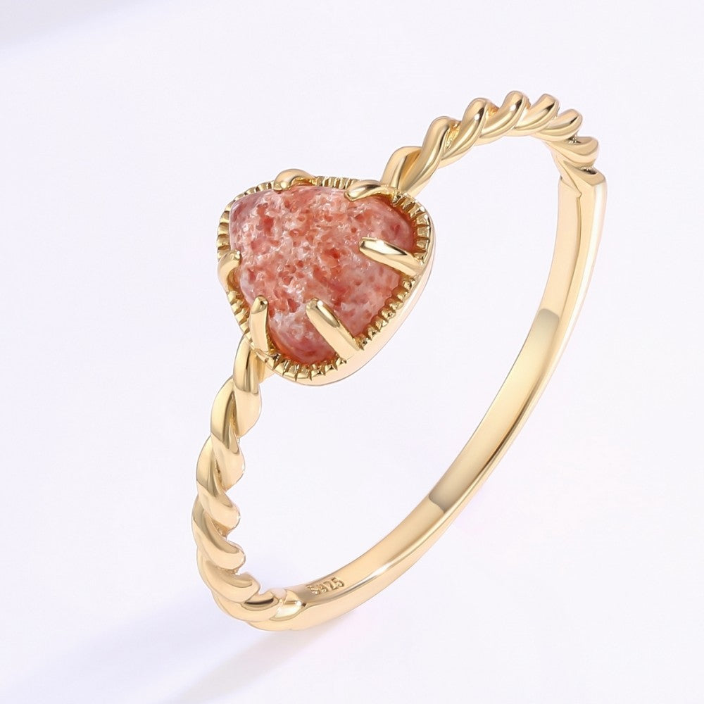 Anillo de Aleación Bañado en Oro con Cristal Emporia® Rosa 1 