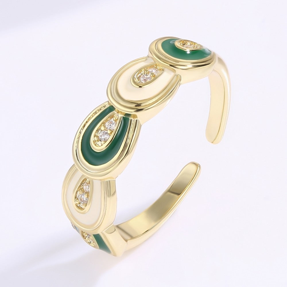 Anillo de Aleación Bañado en Oro con Cristal Emporia® Blanco 1 