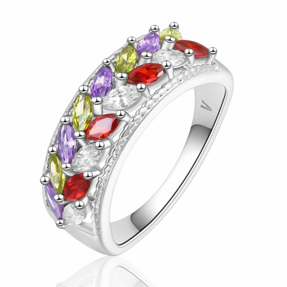 Anillo de Aleación Bañado en Oro con Cristal Emporia® Rojo 1 