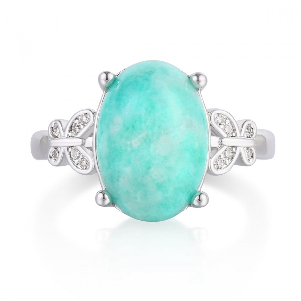 Anillo de Aleación Bañado en Oro con Cristal Emporia® Blanco 1 