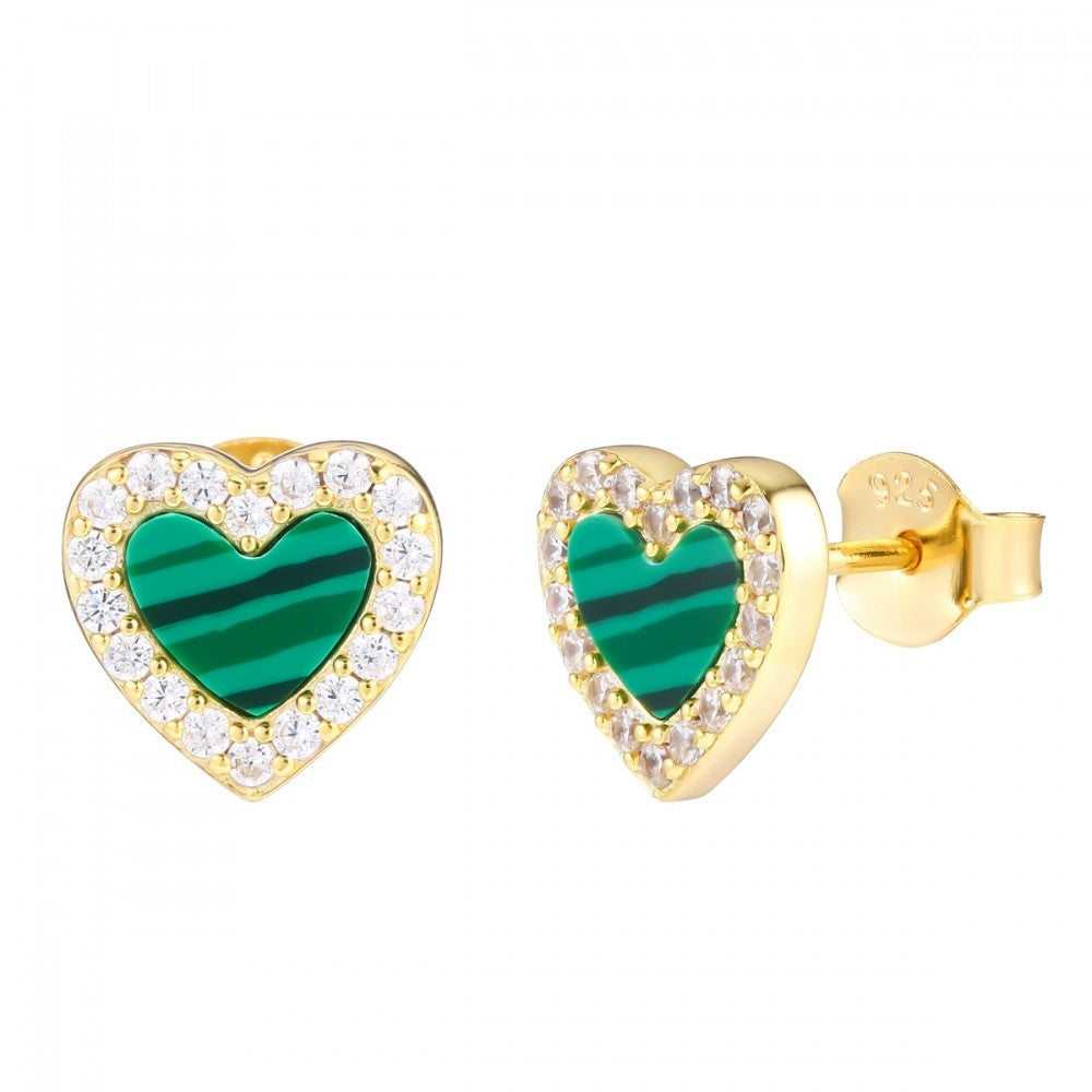 Pendientes de Aleación Bañado en Oro con Cristal Emporia® Verde 1 