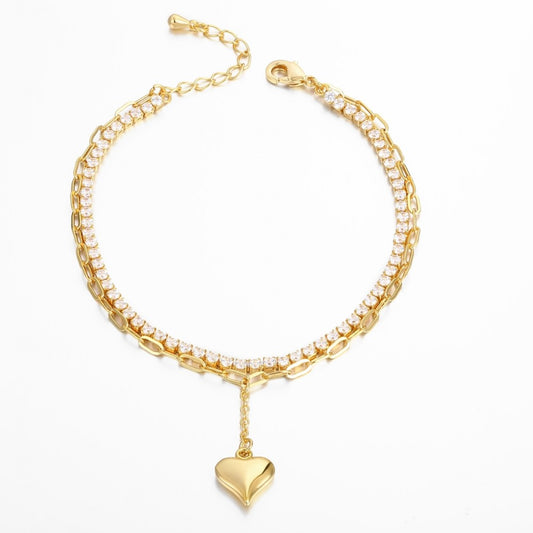 Pulsera de Aleación Bañado en Oro con Cristal Emporia® Blanco
