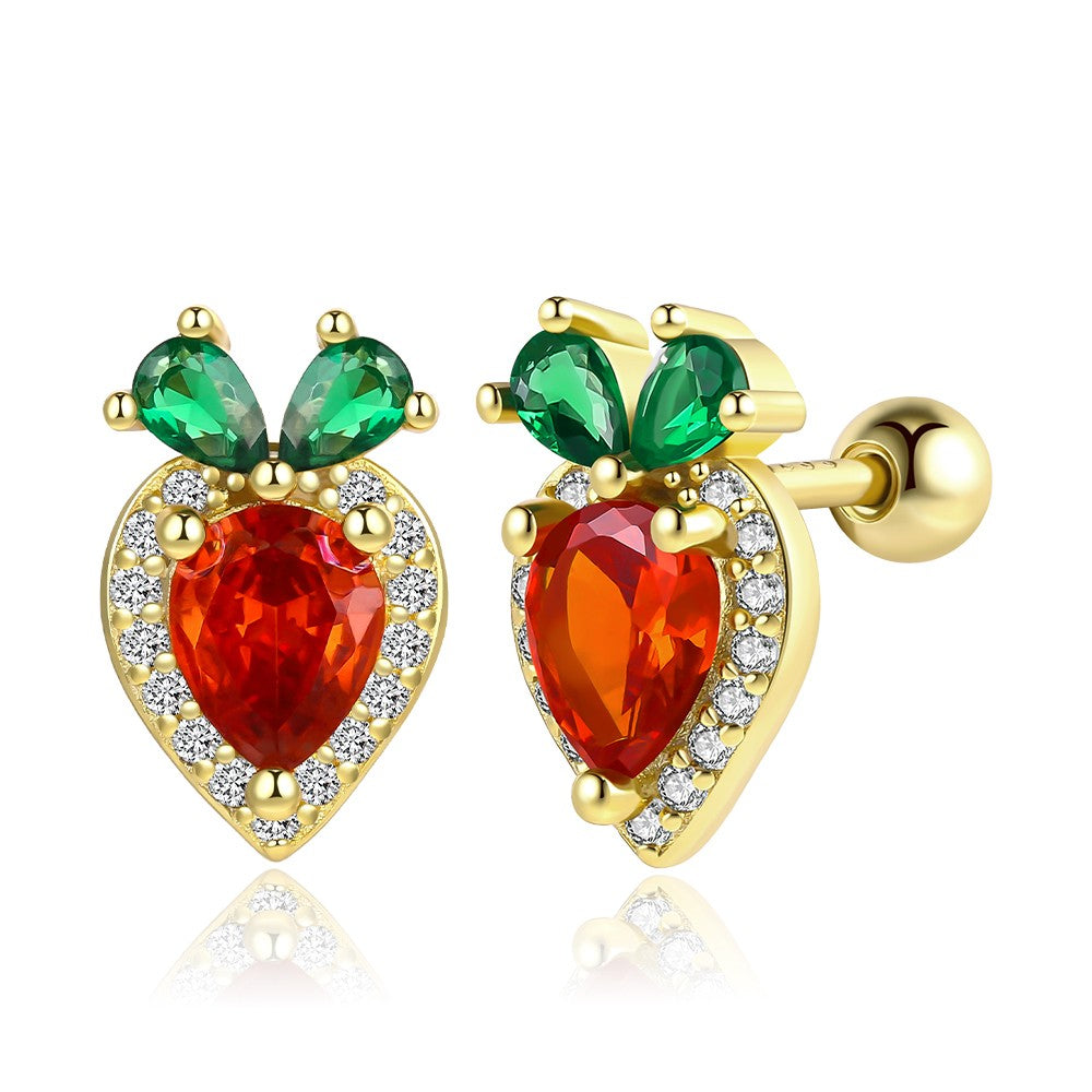 Pendientes de Aleación Bañado en Oro con Cristal Emporia® Rojo
