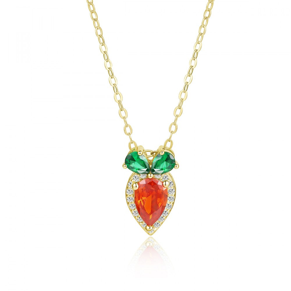 Collar de Aleación Bañado en Oro con Cristal Emporia® Rojo