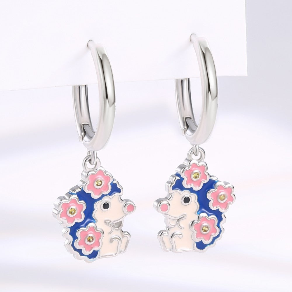 Pendientes de Aleación Bañado en Oro con Cristal Emporia® Azul 1 