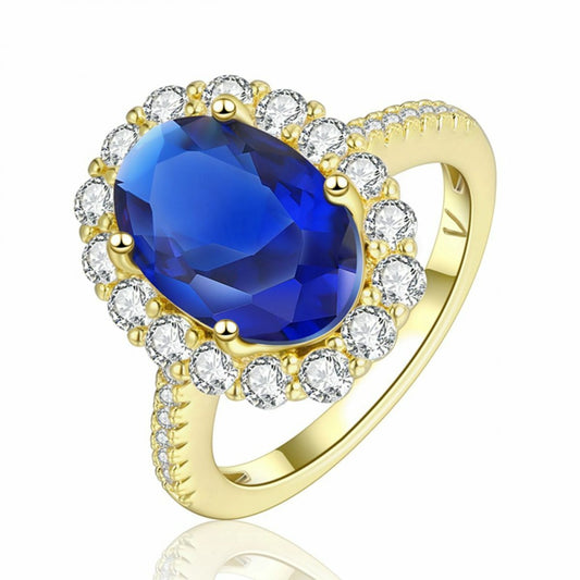 Anillo de Aleación Bañado en Oro con Cristal Emporia® Blanco