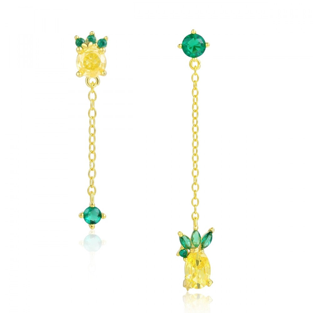 Pendientes de Aleación Bañado en Oro con Cristal Emporia® Verde 1 