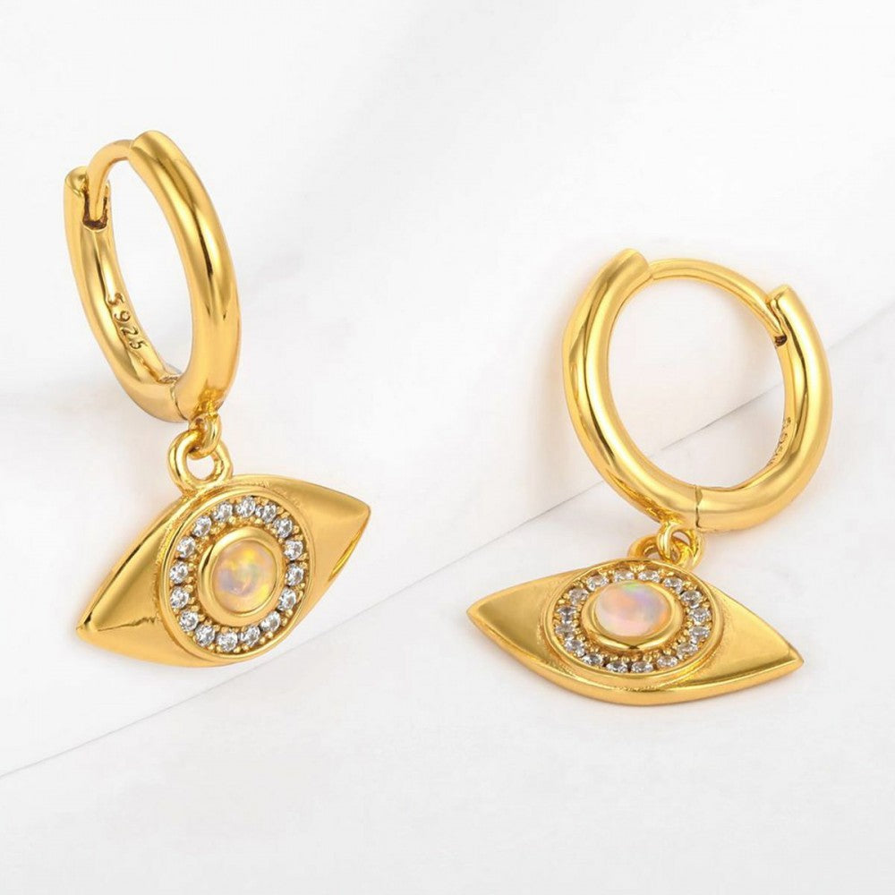 Pendientes de Aleación Bañado en Oro con Cristal Emporia® Blanco