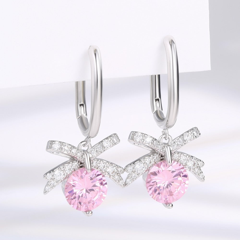 Pendientes de Aleación Bañado en Oro con Cristal Emporia® Rosa 1 