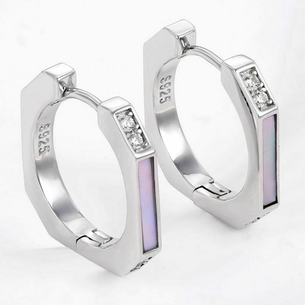 Pendientes de Aleación Bañado en Oro con Cristal Emporia® Blanco