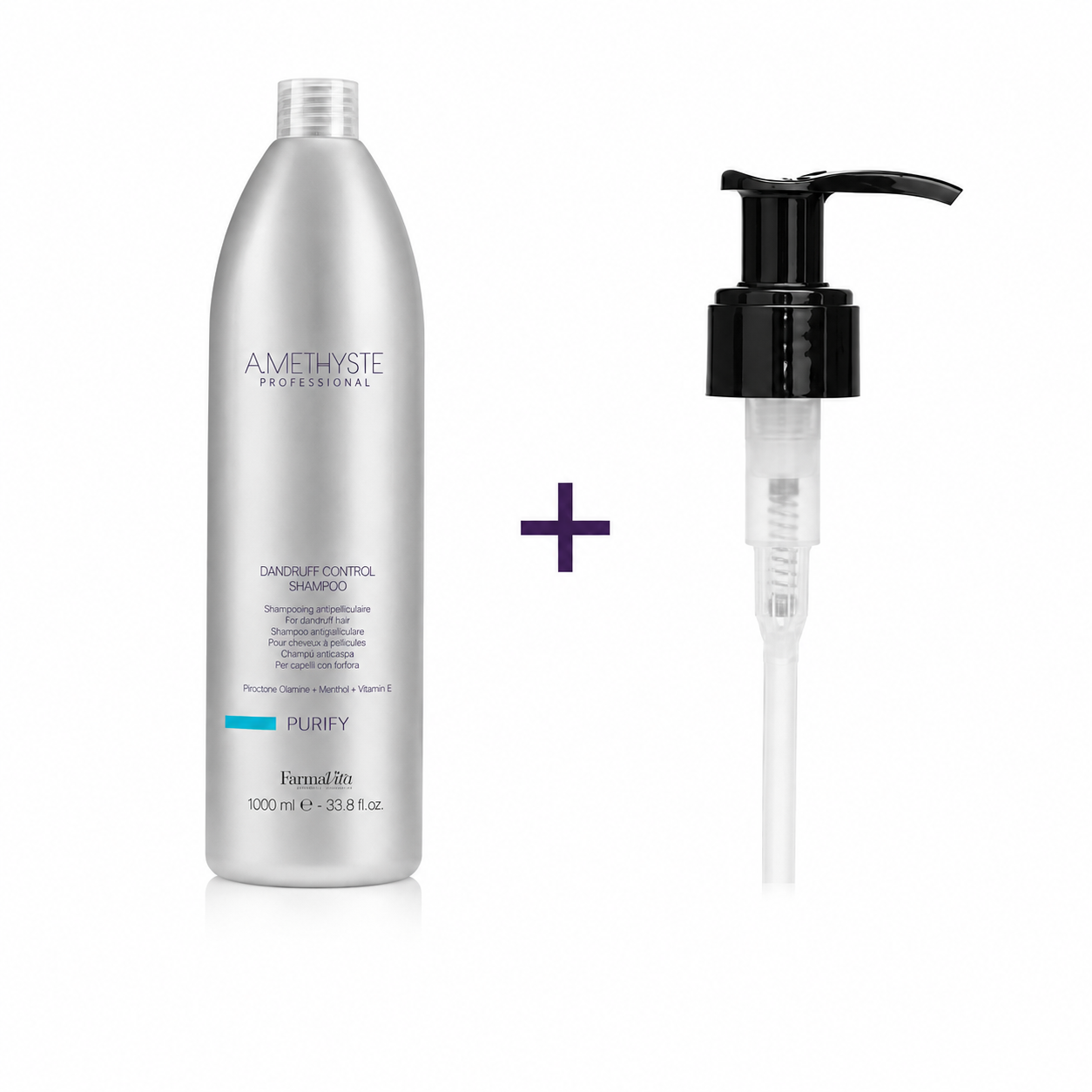 Champú anticaspa Amethyste Purify, 1000 ml – disponible con dosificador opcional