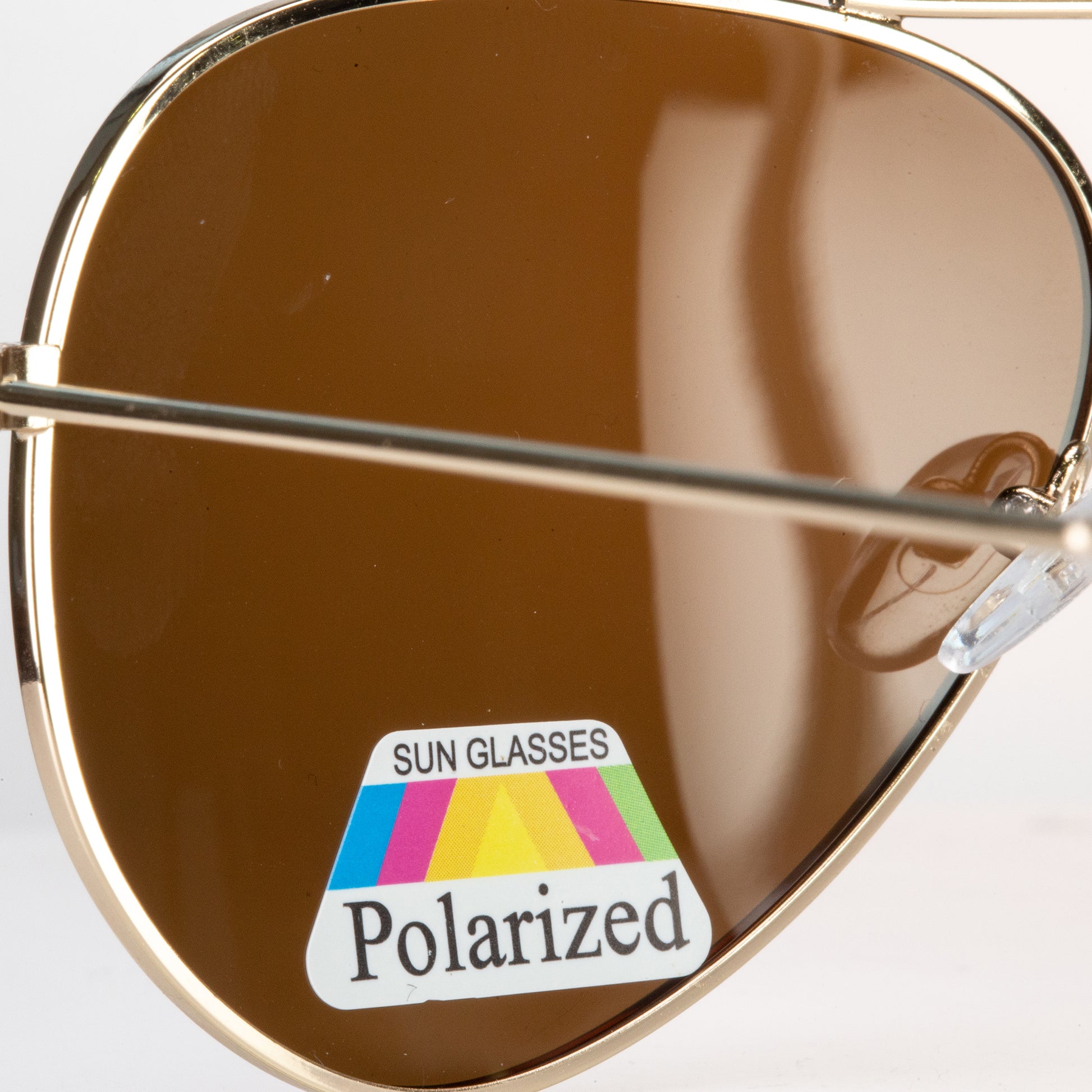 Emporia Italy - Gafas de sol piloto "DESIERTO", gafas de sol polarizadas con filtro UV con estuche y paño de limpieza, lentes marrón claro, montura dorada 2 