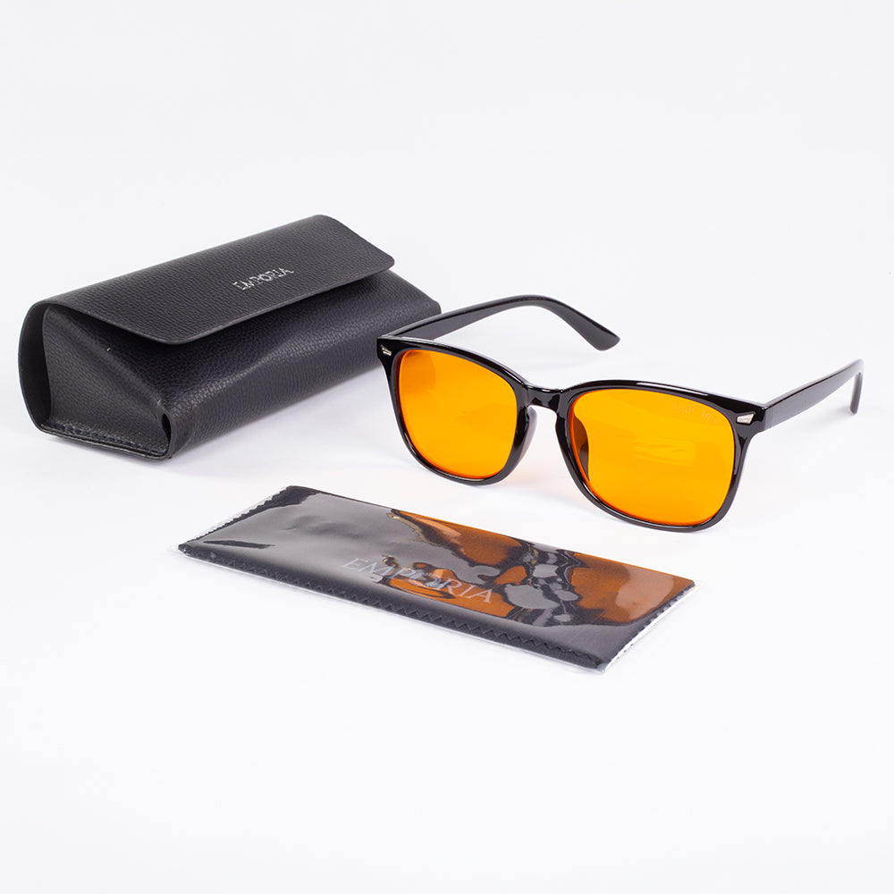 EMPORIA bluelight blocking glasses, orange lens, black frame 1 