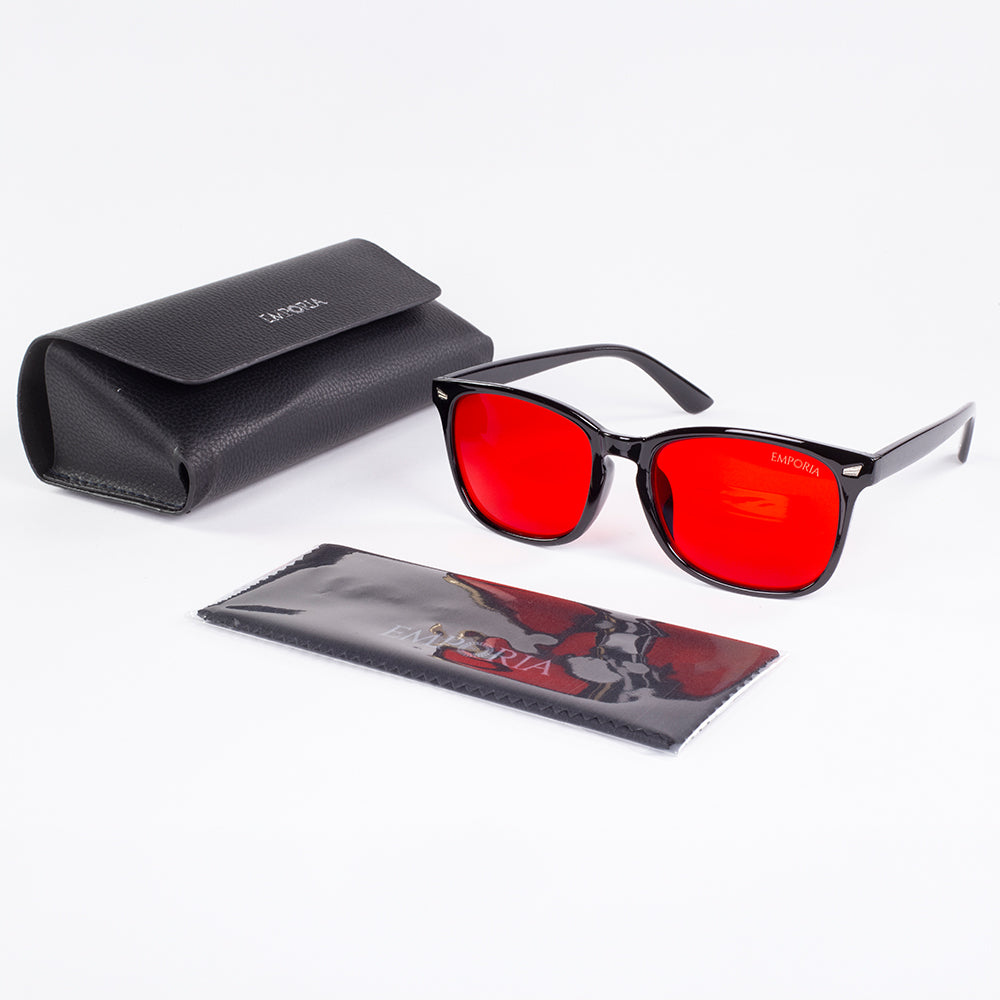 EMPORIA bluelight blocking glasses, red lens, black frame 1 