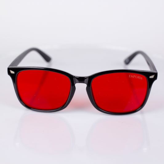 EMPORIA bluelight blocking glasses, red lens, black frame