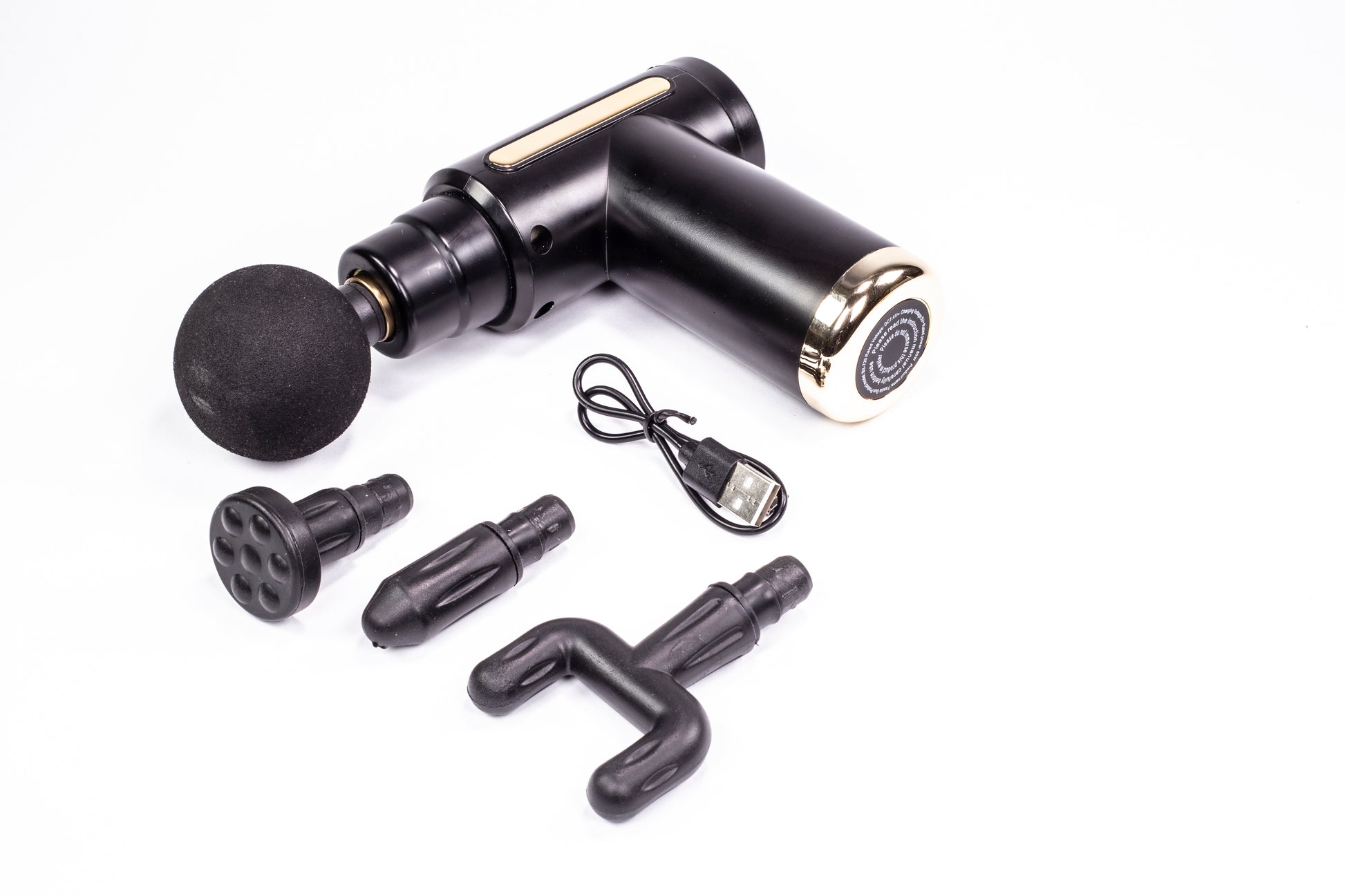Mini Deep Tissue Massage Gun, Portable 1500mAh, 6 speed settings, 4 extra heads, black 8 