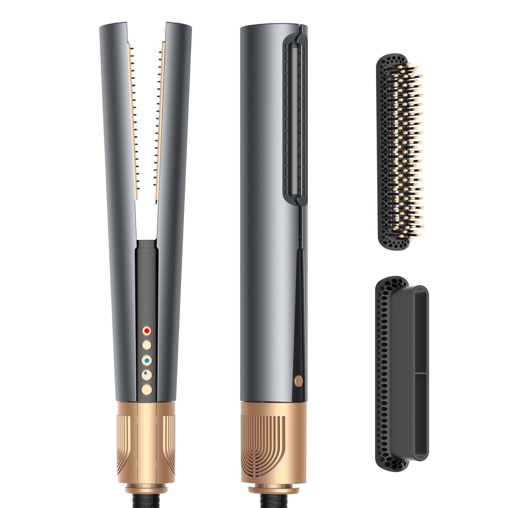 Negative Ion 2-in-1 Airflow Hair Straightener, 3 Speed, 1600W, Gray 1 