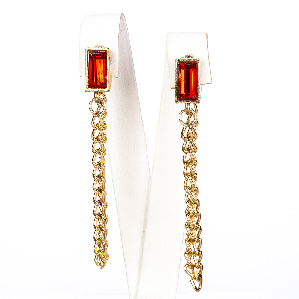 Reloj de Aleación Bañado en Oro con Cristal Emporia® Rojo y Cristal Emporia® Blanco ( Collar +Pendientes +Pulsera )