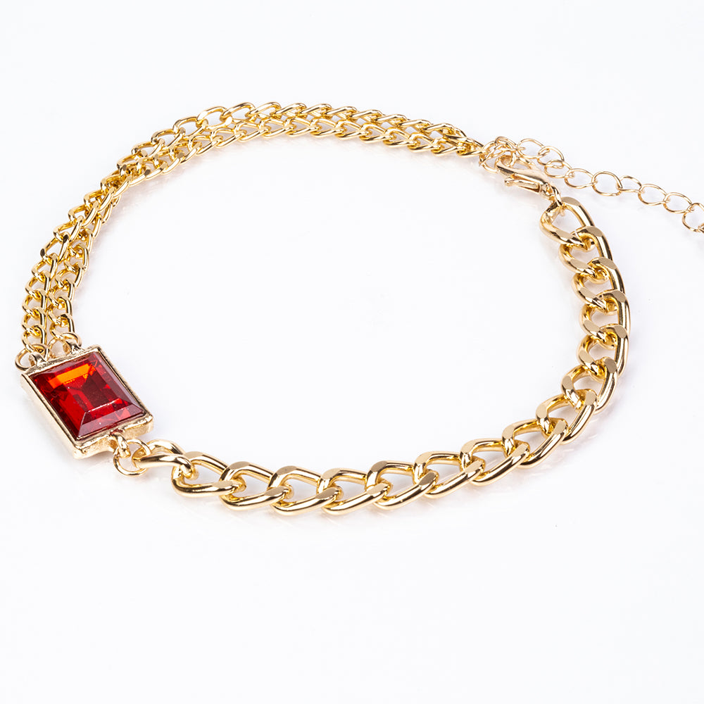 Reloj de Aleación Bañado en Oro con Cristal Emporia® Rojo y Cristal Emporia® Blanco ( Collar +Pendientes +Pulsera ) 9 