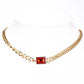 Reloj de Aleación Bañado en Oro con Cristal Emporia® Rojo y Cristal Emporia® Blanco ( Collar +Pendientes +Pulsera )