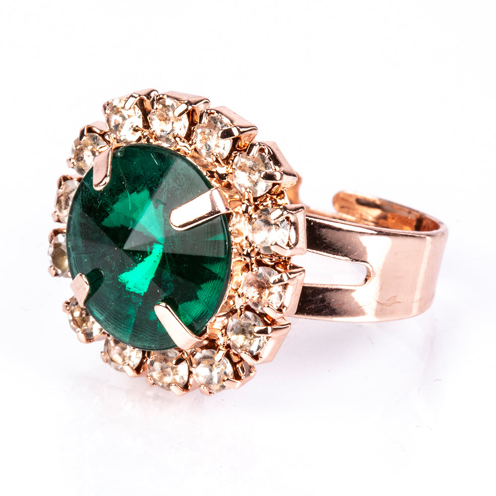 Reloj de Aleación Bañado en Oro con Cristal Emporia® Verde y Cristal Emporia® Blanco ( Collar +Pendientes +Pulsera +Anillo +Colgante ) 4 