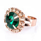 Reloj de Aleación Bañado en Oro con Cristal Emporia® Verde y Cristal Emporia® Blanco ( Collar +Pendientes +Pulsera +Anillo +Colgante )