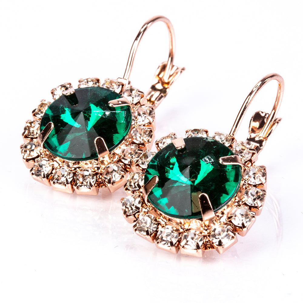 Reloj de Aleación Bañado en Oro con Cristal Emporia® Verde y Cristal Emporia® Blanco ( Collar +Pendientes +Pulsera +Anillo +Colgante ) 5 