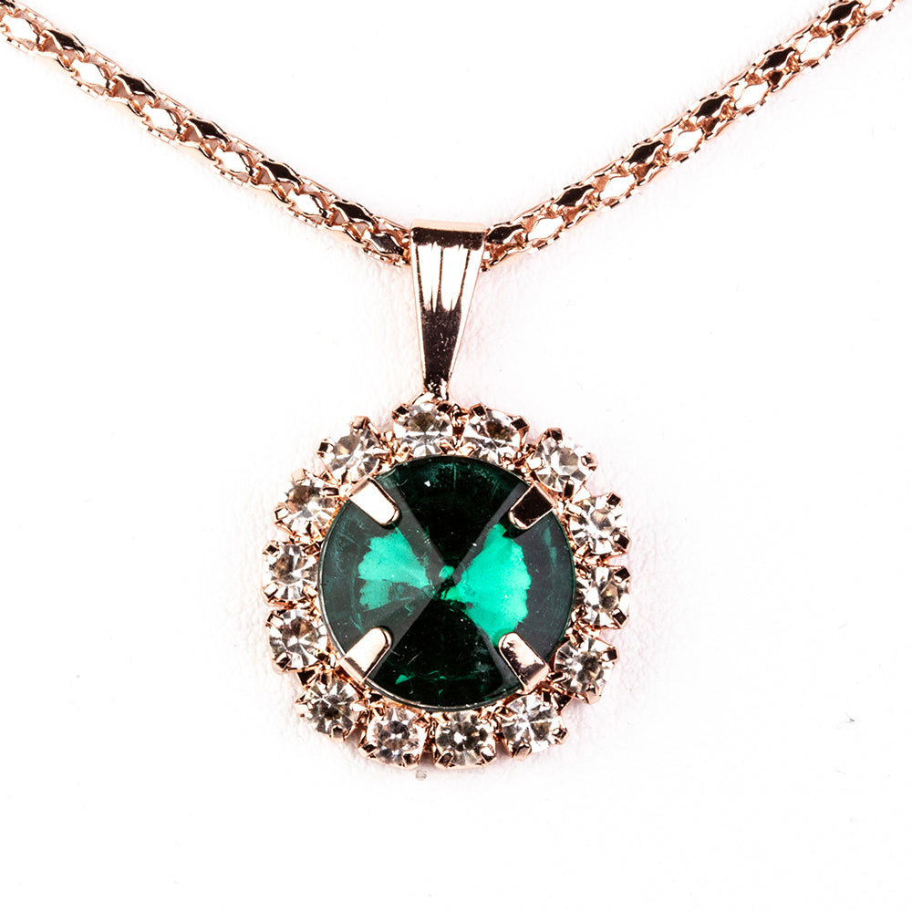 Reloj de Aleación Bañado en Oro con Cristal Emporia® Verde y Cristal Emporia® Blanco ( Collar +Pendientes +Pulsera +Anillo +Colgante ) 6 