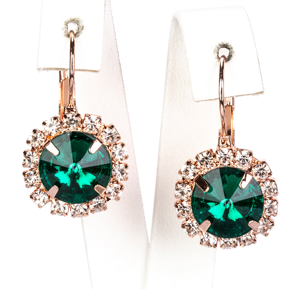 Reloj de Aleación Bañado en Oro con Cristal Emporia® Verde y Cristal Emporia® Blanco ( Collar +Pendientes +Pulsera +Anillo +Colgante )
