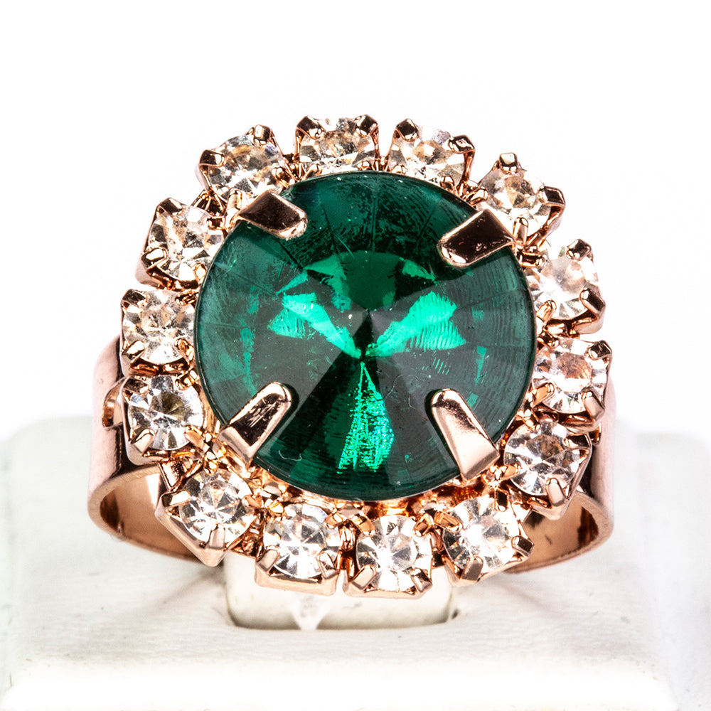 Reloj de Aleación Bañado en Oro con Cristal Emporia® Verde y Cristal Emporia® Blanco ( Collar +Pendientes +Pulsera +Anillo +Colgante )