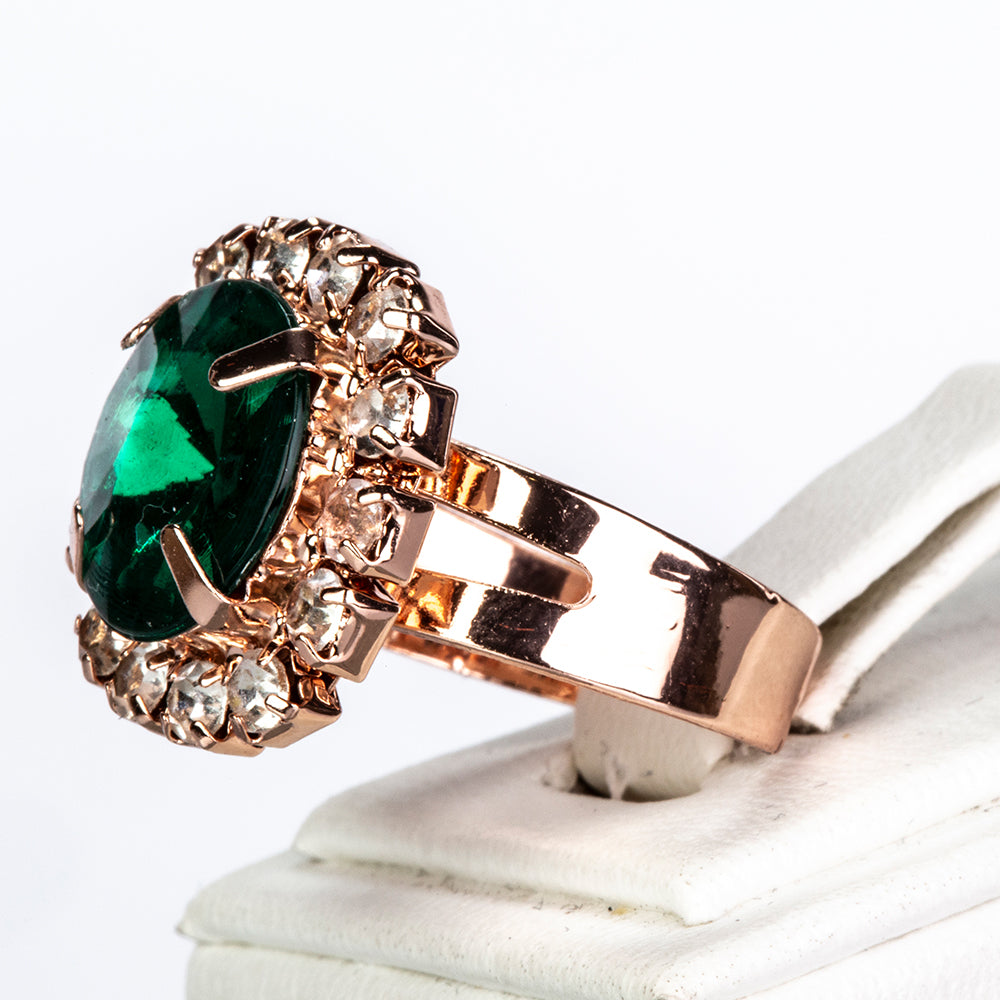 Reloj de Aleación Bañado en Oro con Cristal Emporia® Verde y Cristal Emporia® Blanco ( Collar +Pendientes +Pulsera +Anillo +Colgante )