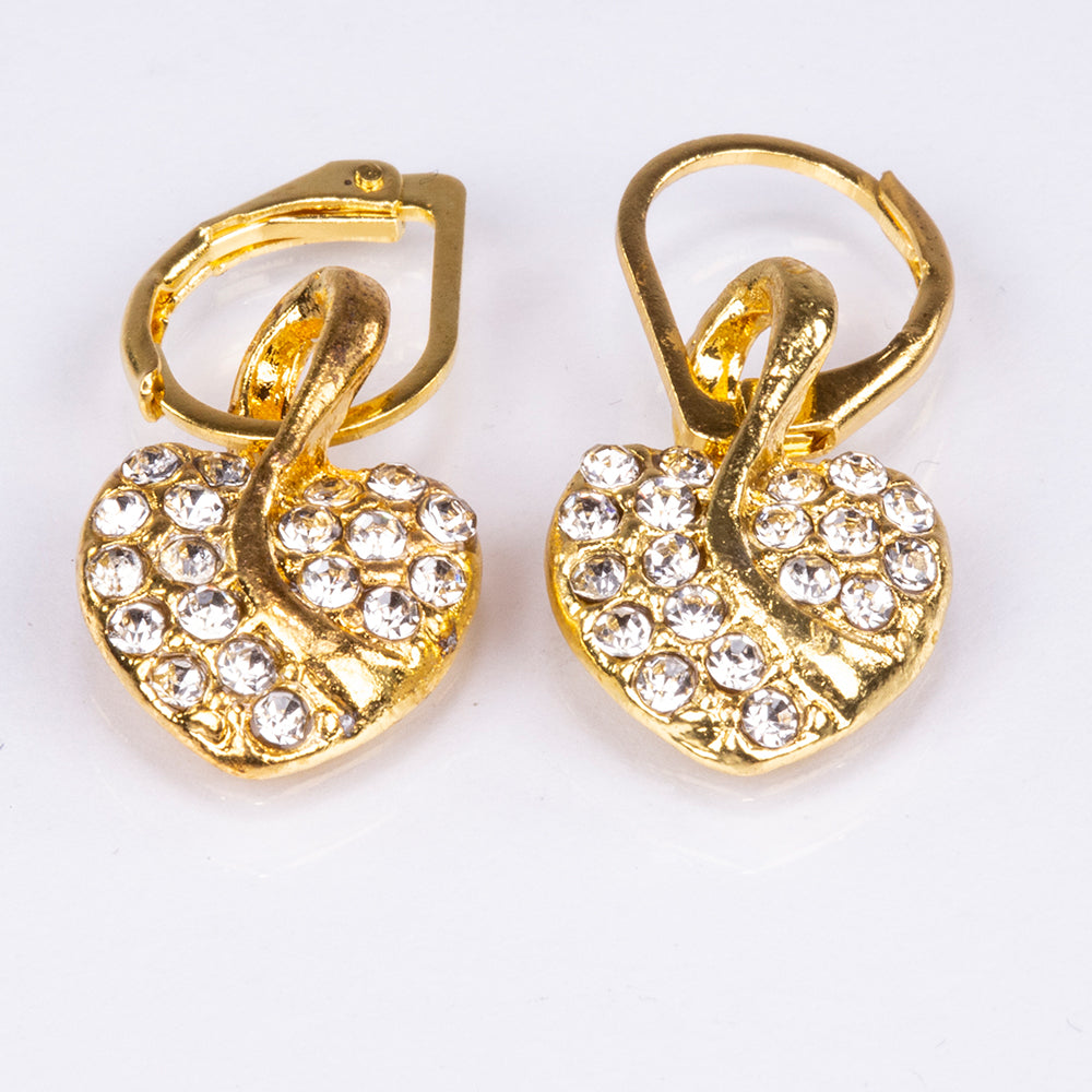 Conjunto de joyería Emporia de 5 piezas, de alta calidad y en tono dorado, presentado en una exclusiva caja de regalo con efecto piel (incluye reloj, pulsera, collar, pendientes y anillo, con cristal blanco Emporia). 5 