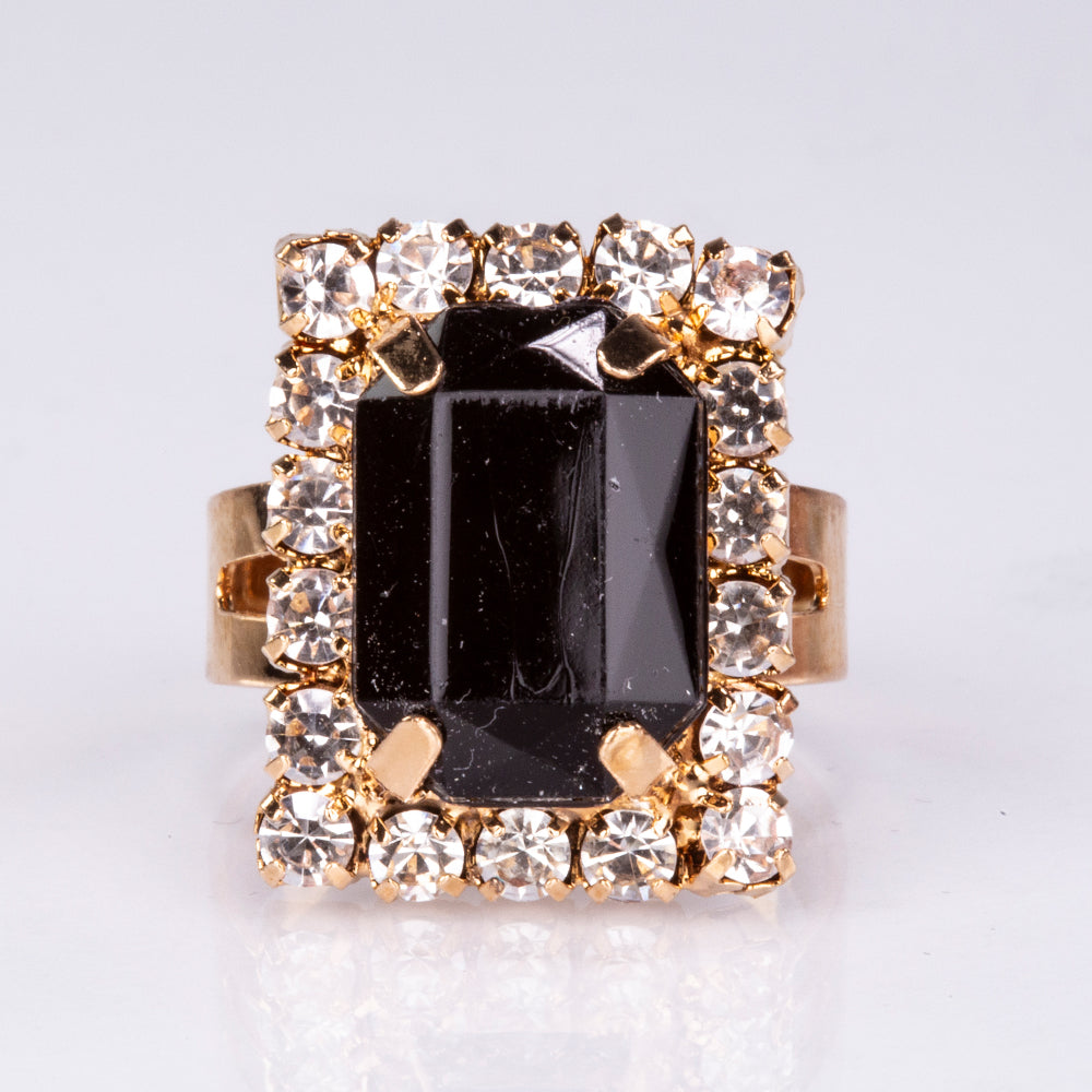 Conjunto de joyas Emporia de 5 piezas, de alta calidad y en tono dorado, presentado en una exclusiva caja de regalo con efecto piel (incluye reloj, pulsera, collar, pendientes y anillo, con cristales Emporia blancos y negros).