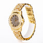 Conjunto de joyas Emporia de 4 piezas, de alta calidad y en tono dorado, presentado en una exclusiva caja de regalo con efecto piel (incluye reloj, pulsera, collar grueso y collar con colgante de cruz con cristal blanco Emporia).