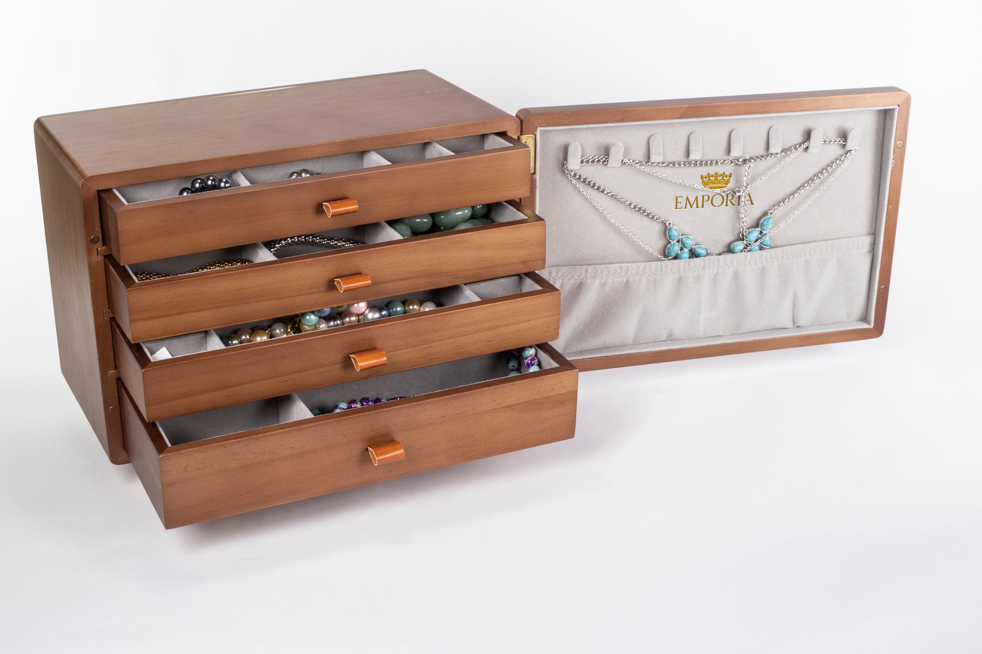 Mini cofre organizador de joyas con múltiples cajones Emporia 9 
