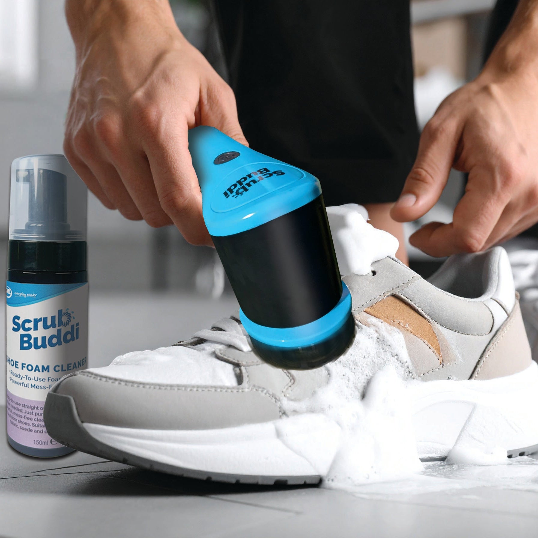 Limpiador de calzado eléctrico Scrub Buddi con 3 cabezales intercambiables 1 