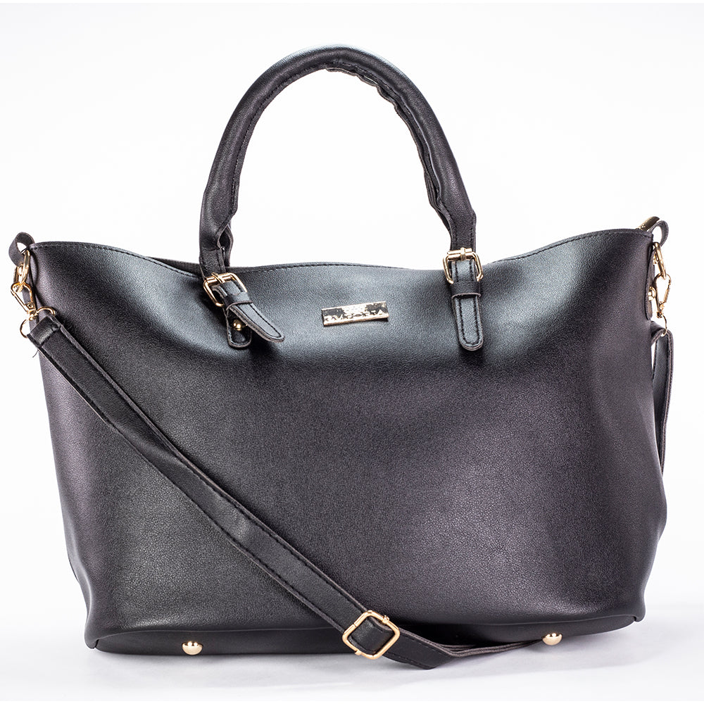 Colección Emporia de primavera 2025 - "Terciopelo oscuro", set de 3 bolsos; negro 12 