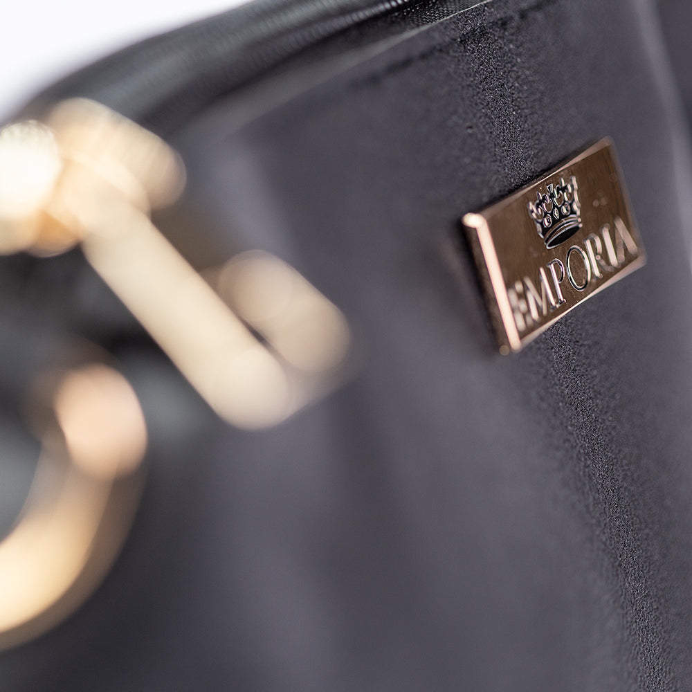 Colección Emporia de primavera 2025 - "Terciopelo oscuro", set de 3 bolsos; negro