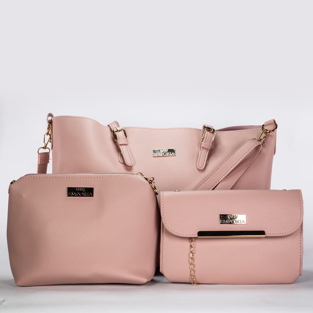 Colección Emporia de primavera 2025 - "Floración de cerezos". Set de 3 bolsos; rosa 2 