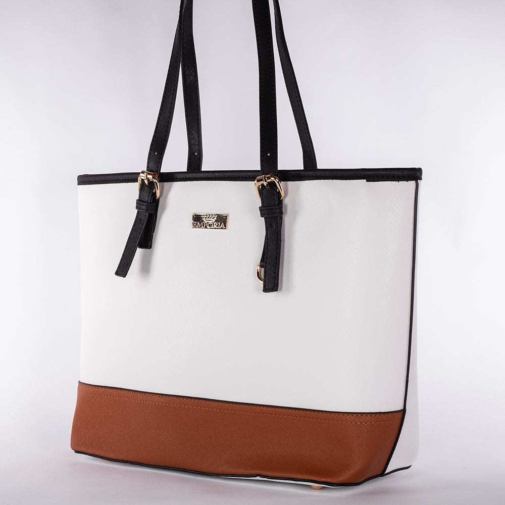 Colección Emporia de primavera 2025- " Luz de Luna moca", Set de 4 bolsos; blanco 3 