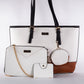 Colección Emporia de primavera 2025- " Luz de Luna moca", Set de 4 bolsos; blanco