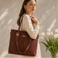 Colección Primavera 2026 de Emporia - "Choco Lux", juego de 6 bolsos; piel sintética, marrón.